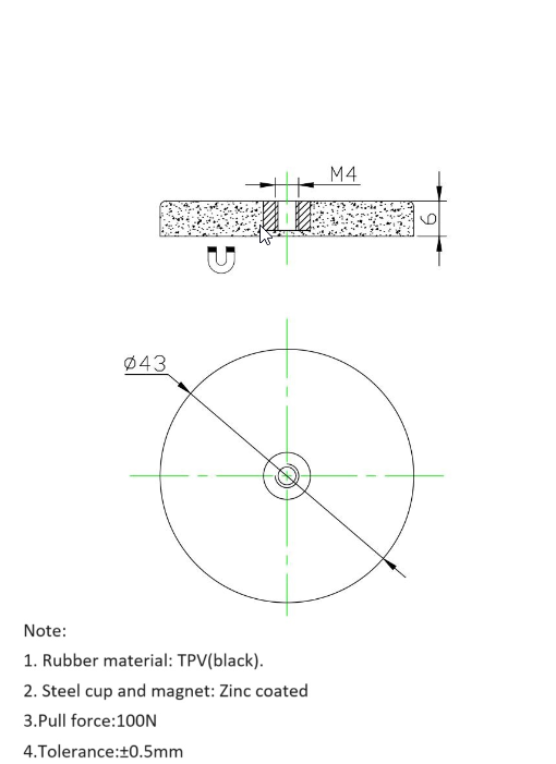 Rubber Coated Magnet - Female Thread Hole (Model A) – Simple Signman US
